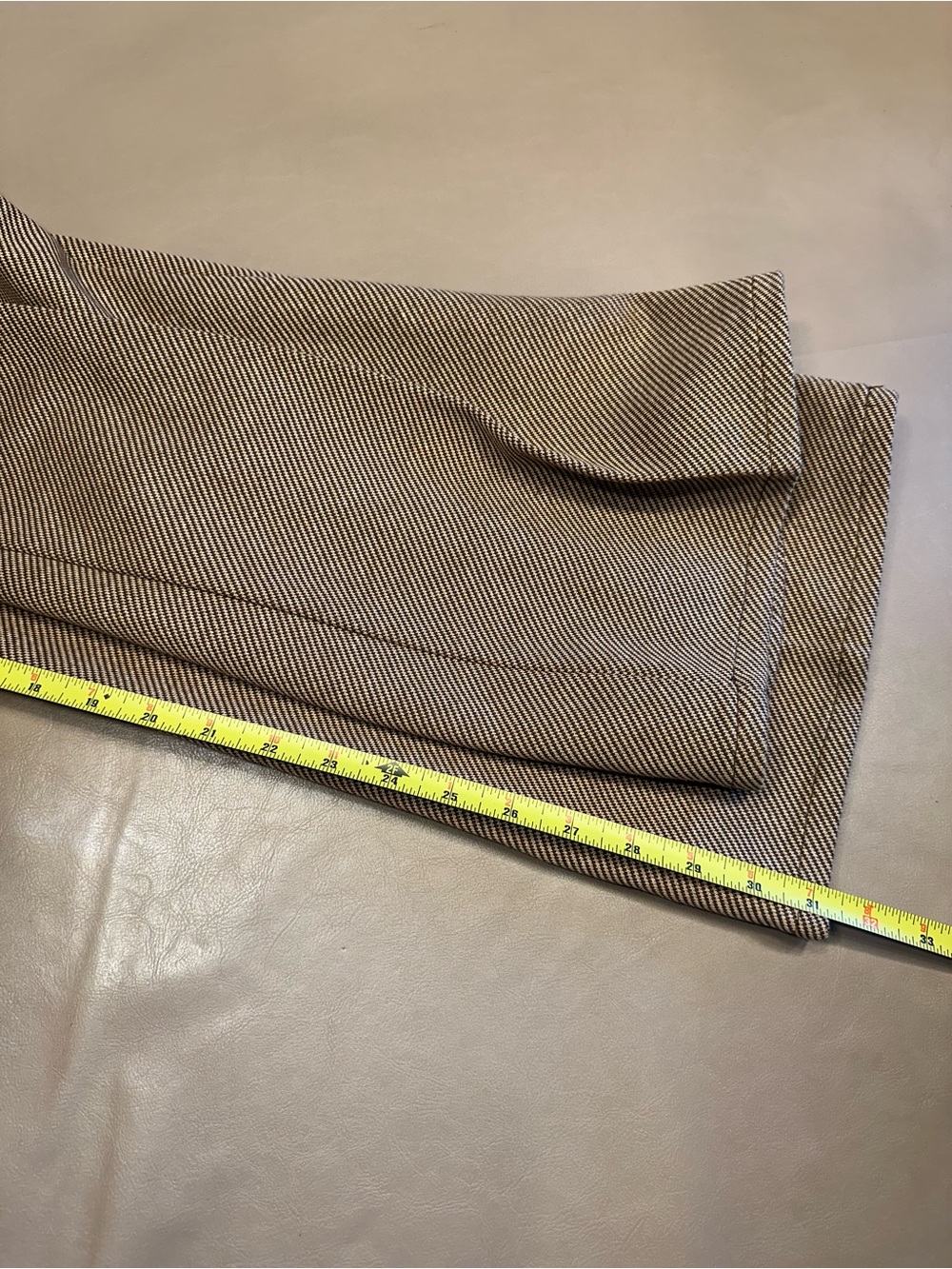 Vintage Levi’s for Gals Brown Micro Stripe High Waist Wide Leg Pants 70s Style S - Picture 7 of 11